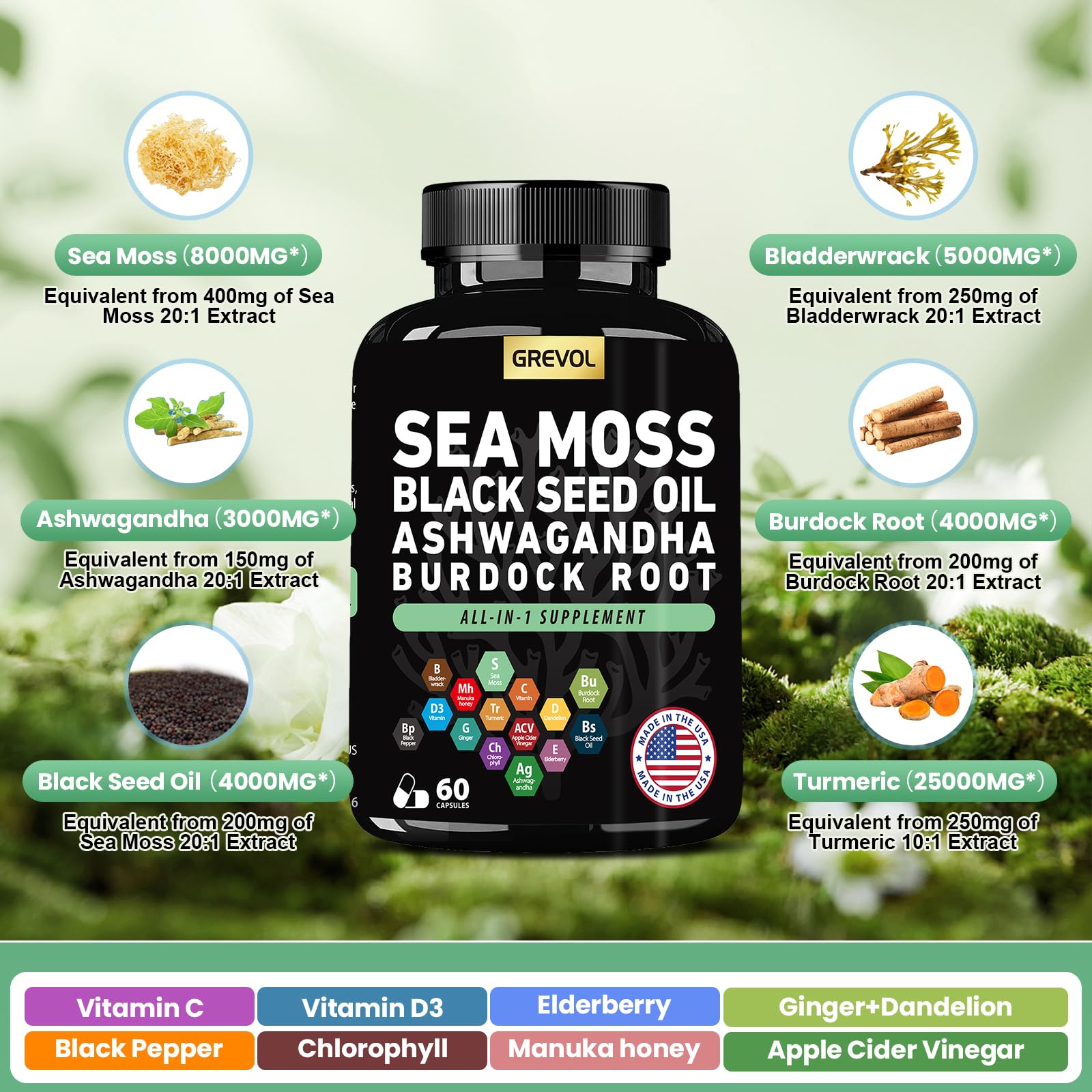 Immune support and overall wellness with sea moss capsules