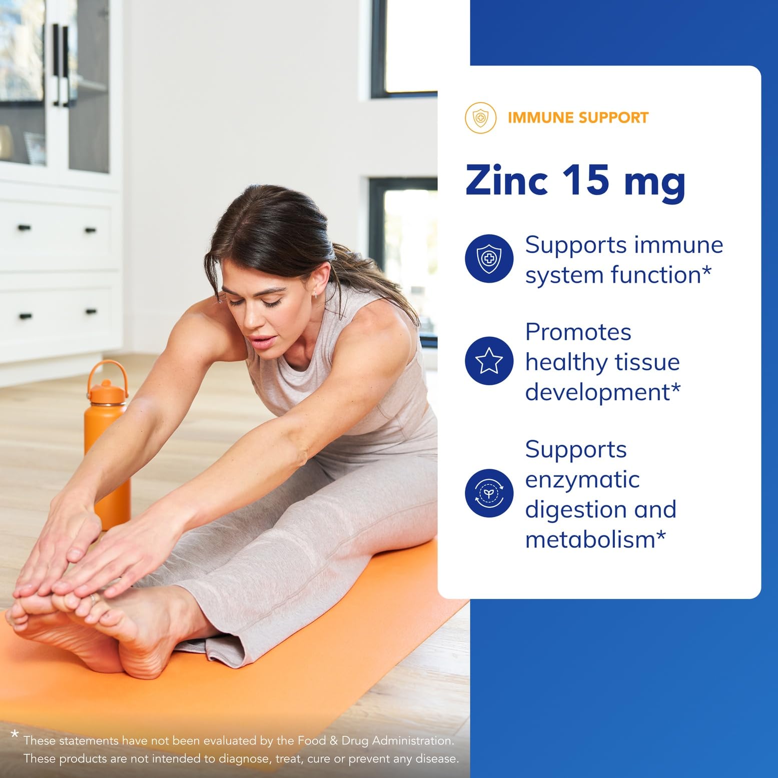 Close-up of zinc capsules highlighting immune and brain health benefits