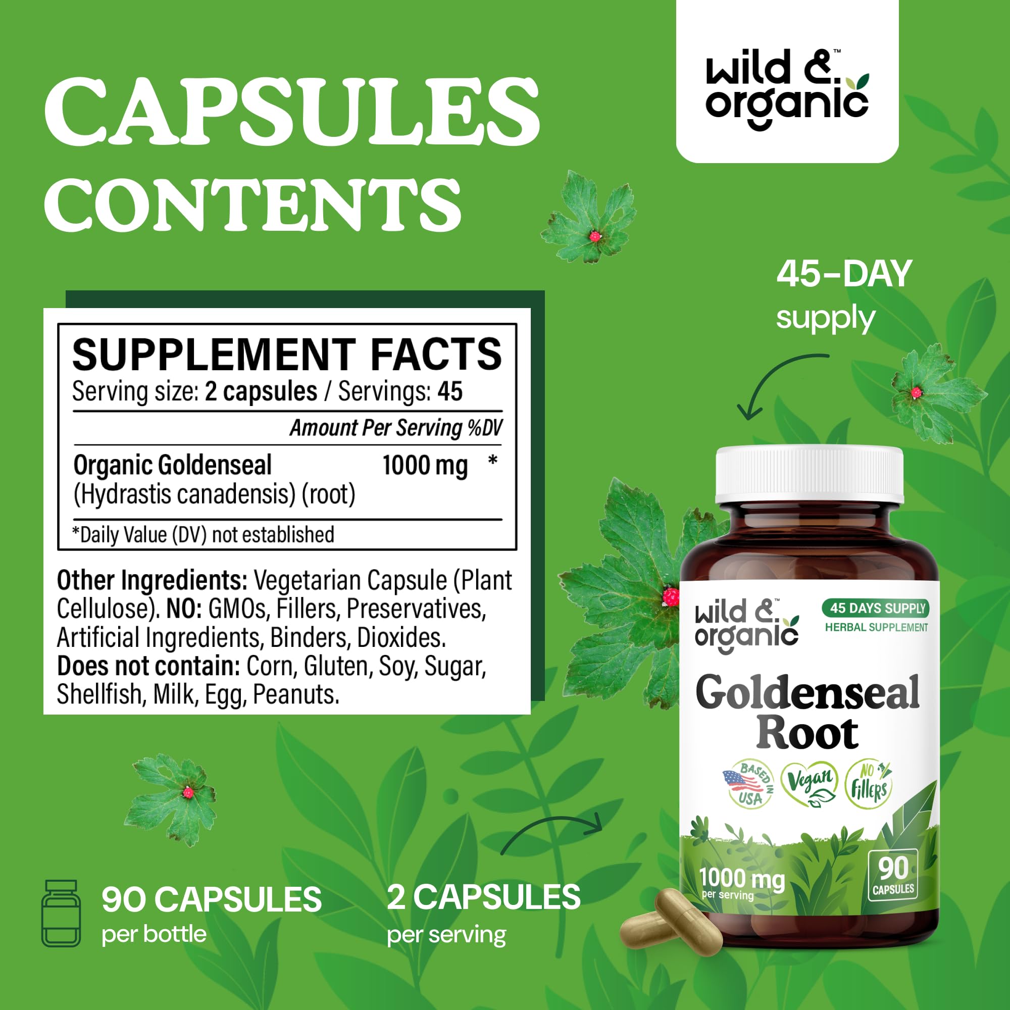 Immune support with goldenseal capsules