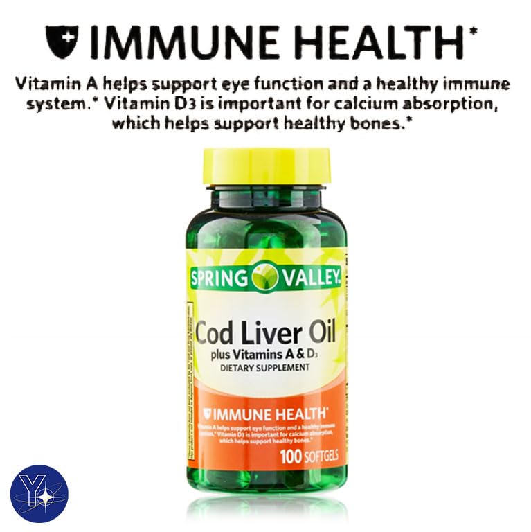Immune system support boost from cod liver oil with vitamins A and D3