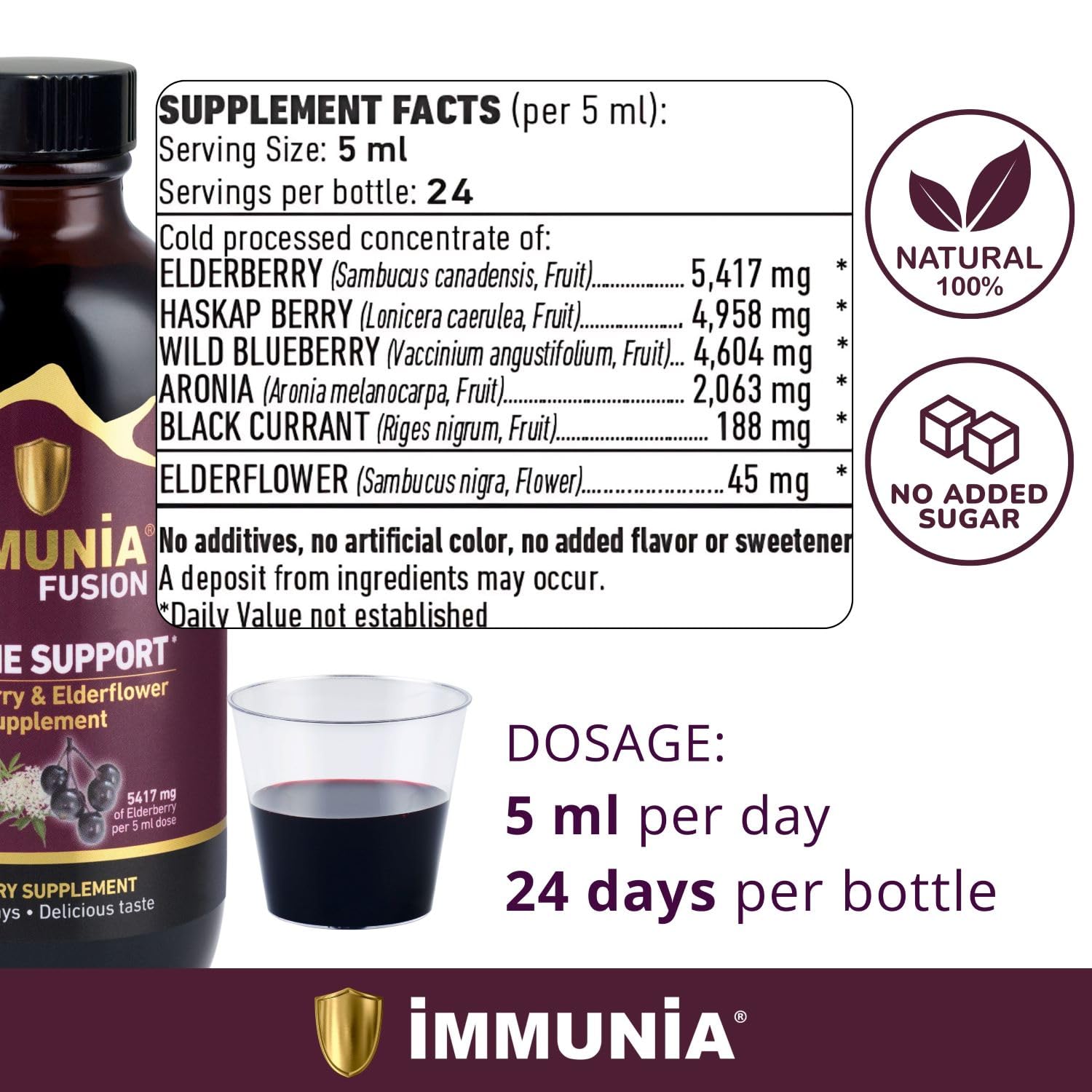 Refrigerated Immunia Fusion bottle showing freshness