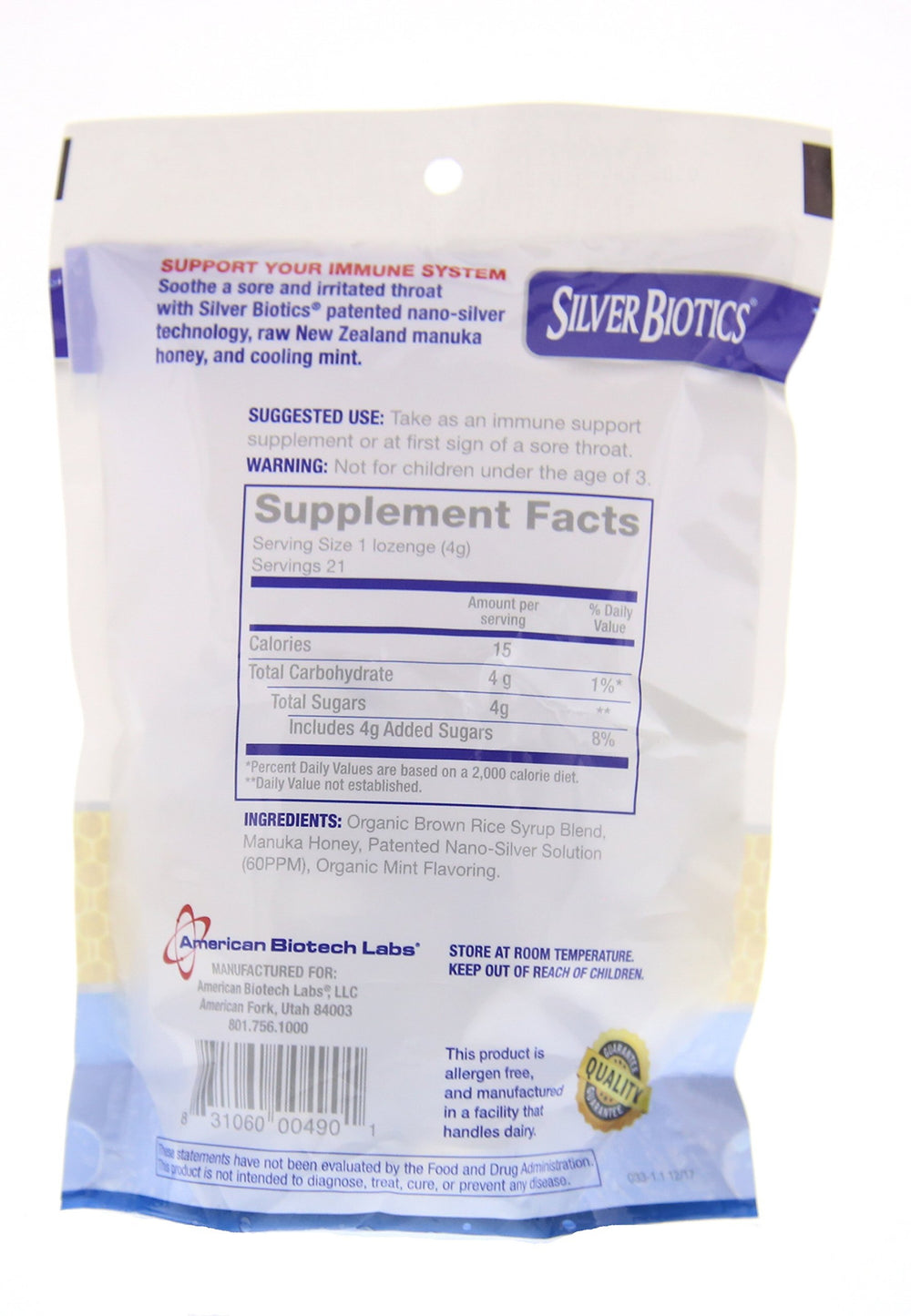 Packaging highlighting immunity support