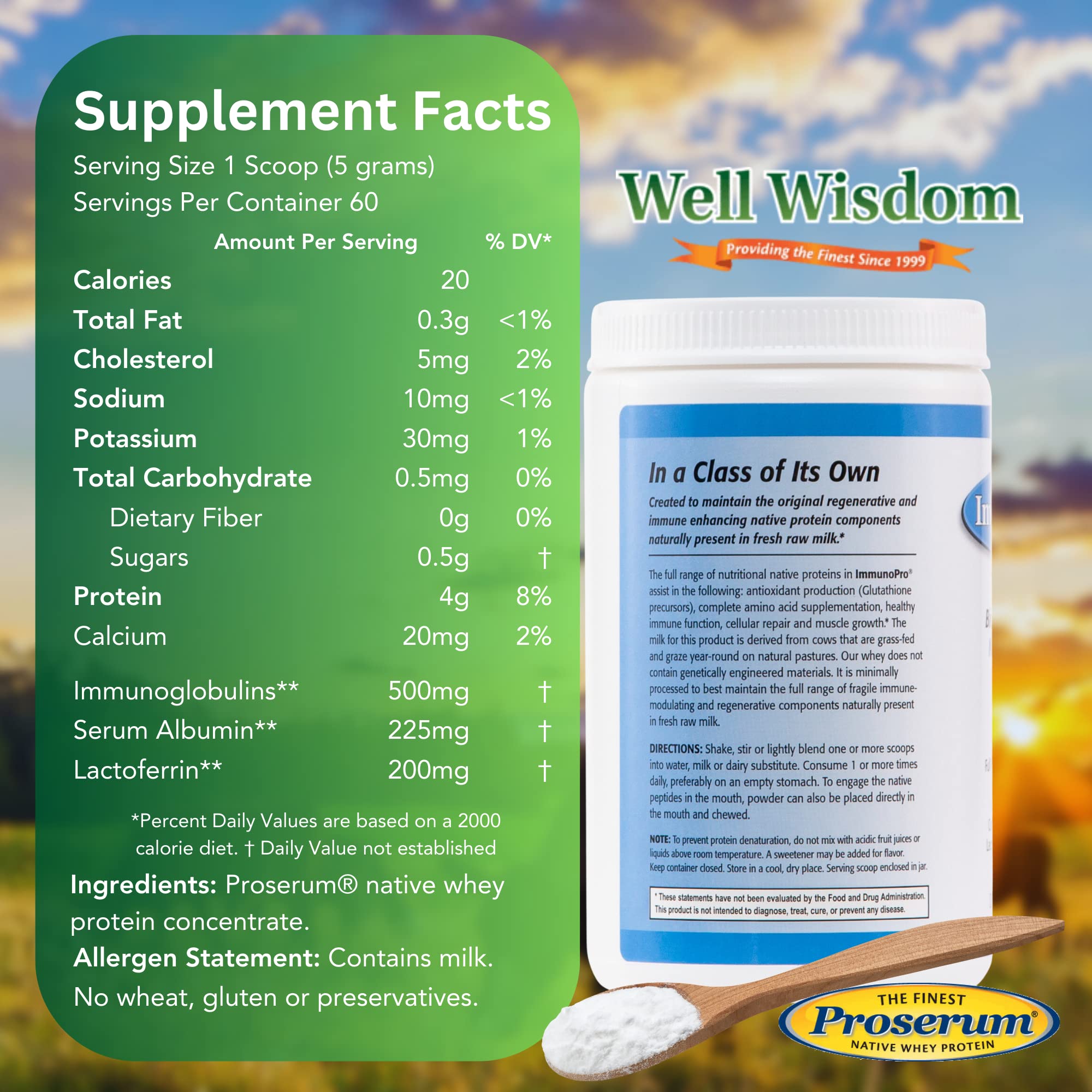 Nutrition label showing 60 servings per jar