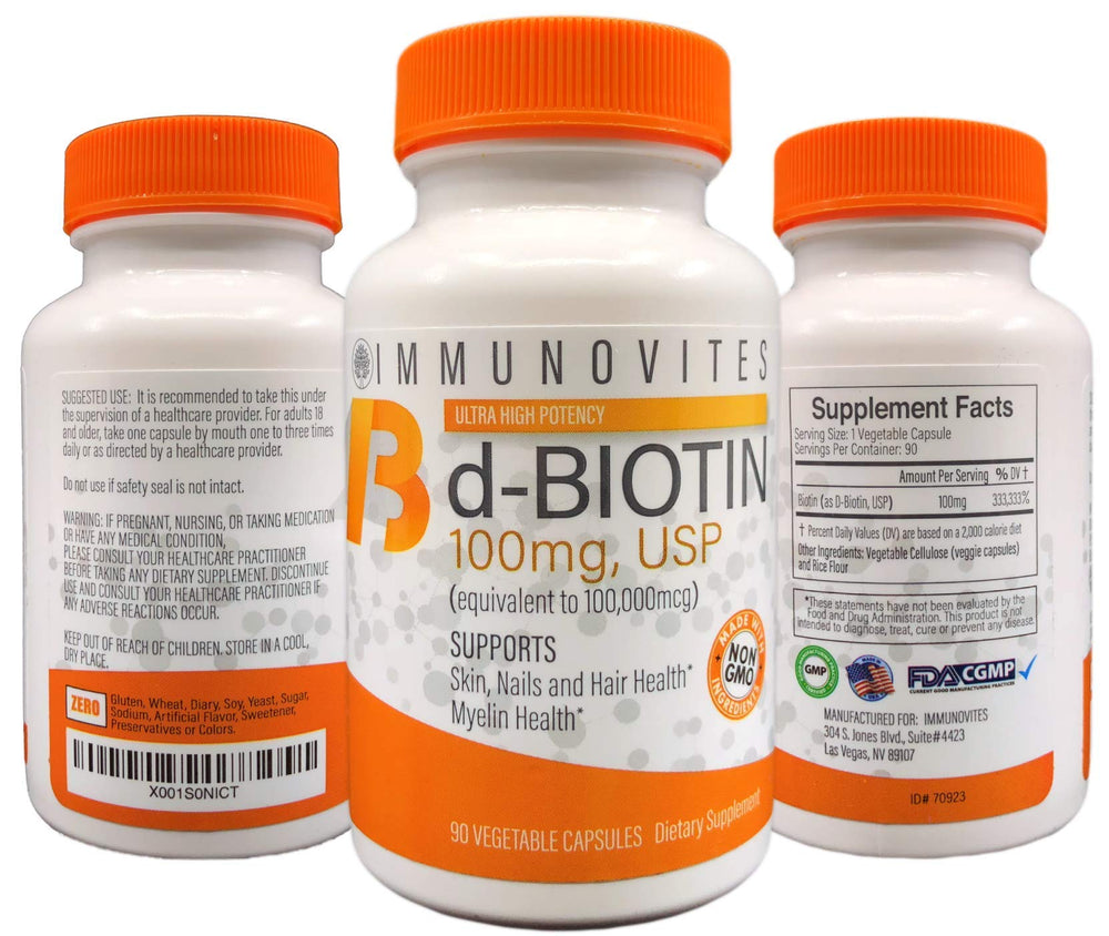 IMMUNOVITES High Dose Biotin 100mg bottle
