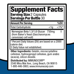 Natural beta glucan ingredient from Saccharomyces cerevisiae