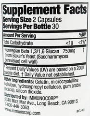 Close-up of Immutol capsules showing 375 mg dosage and NBG ingredient