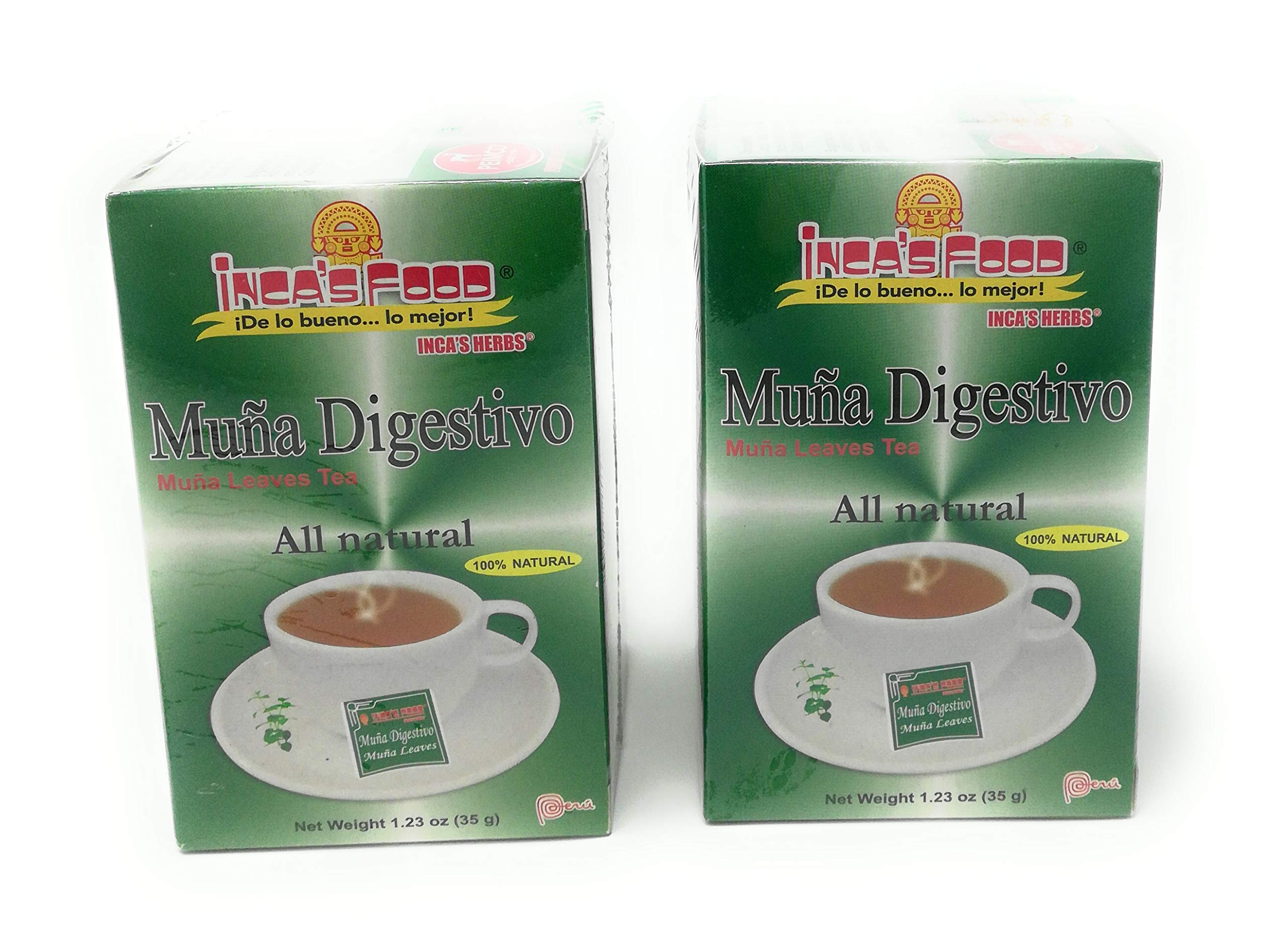 Inca's Herbs Muña Digestivo packaging front - 2 pack, 1.23 oz total