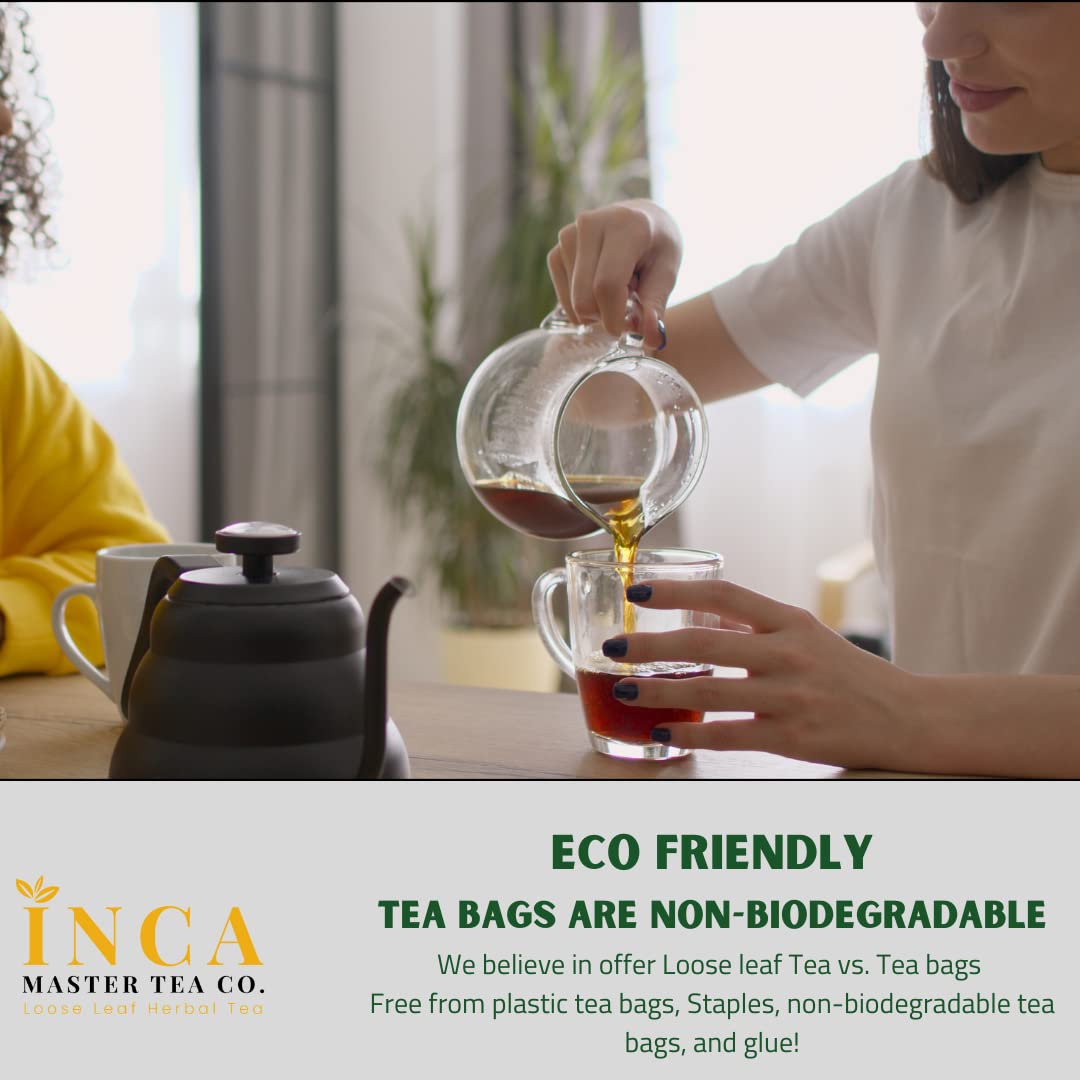 Brewing setup image demonstrates easy INCA MASTER TEA preparation.