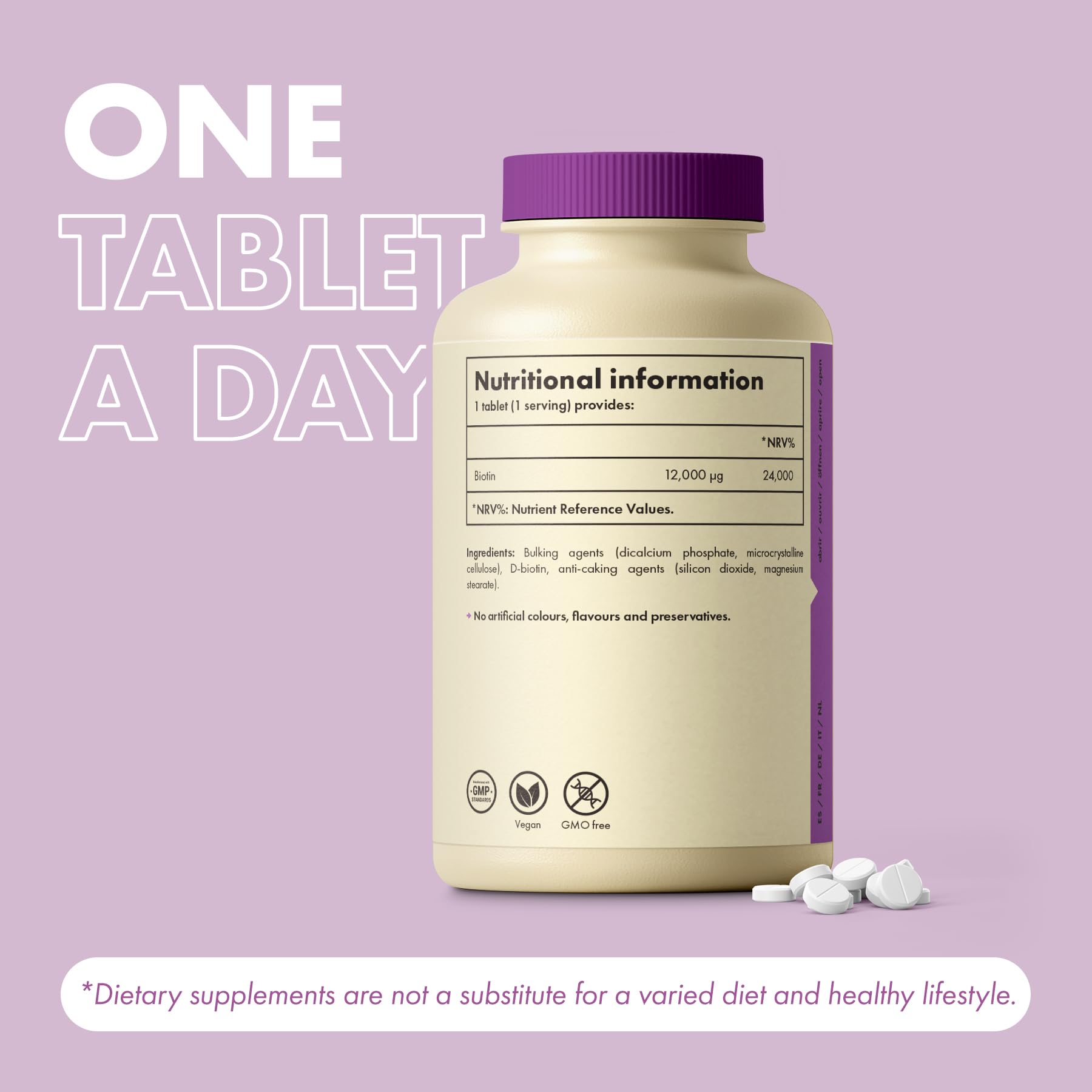 Vegan and GMO-free biotin supplements