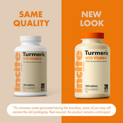 Close-up of two 9mm turmeric tablets