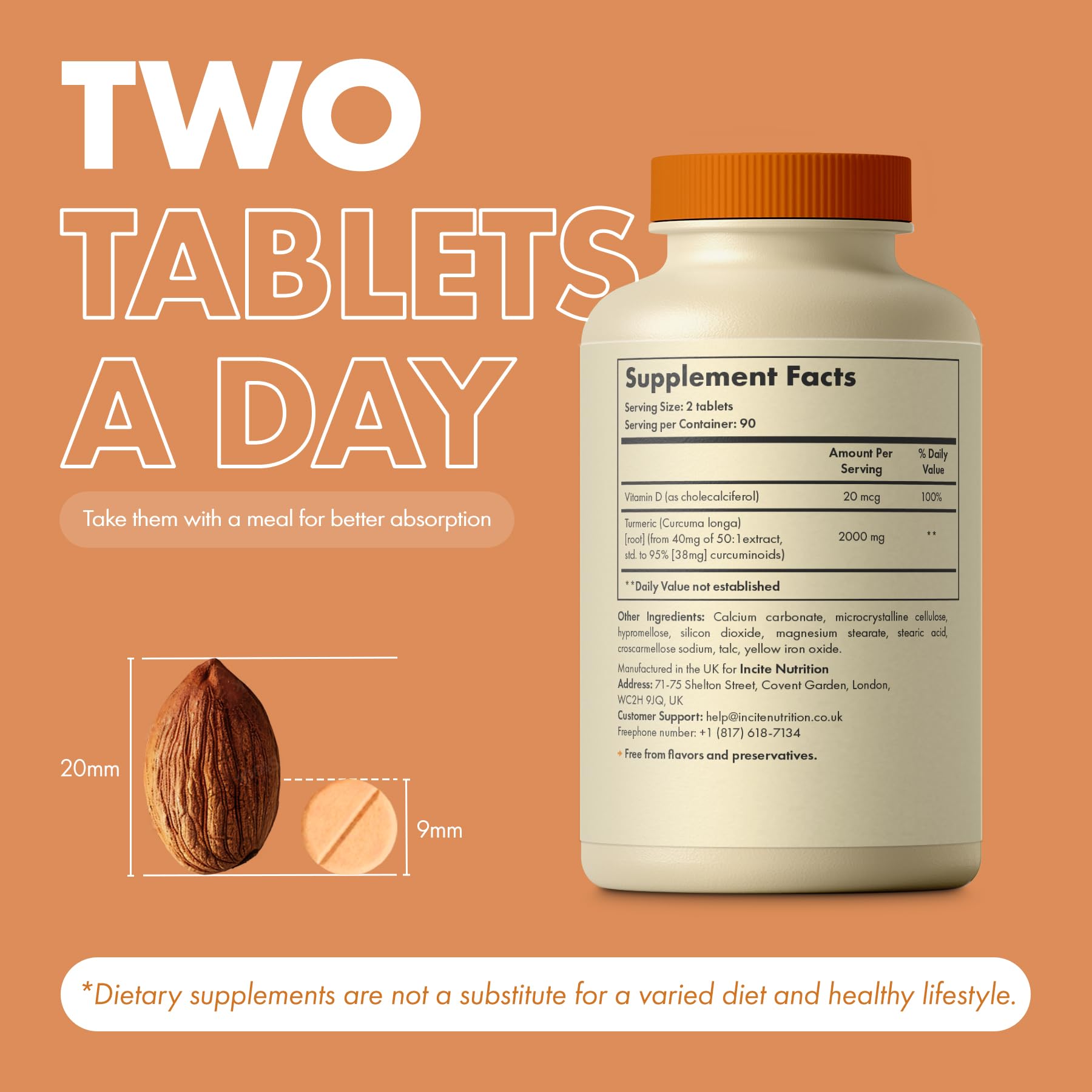 Vegetarian-friendly with GMP-certified and non-GMO symbols