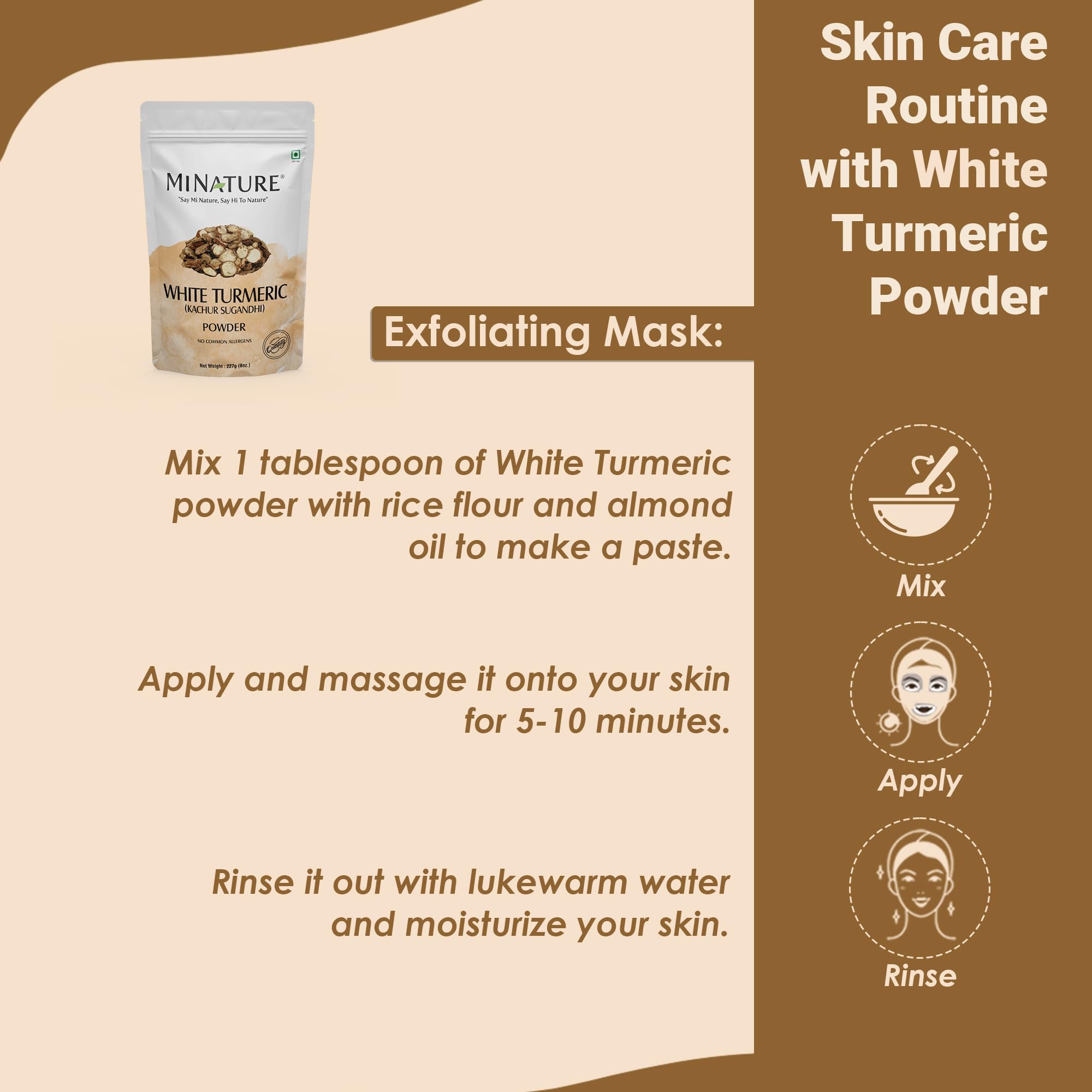 Indian origin white turmeric powder from India