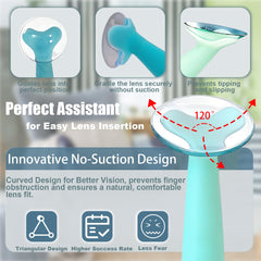 Individually bottled lens inserters in sealed containers