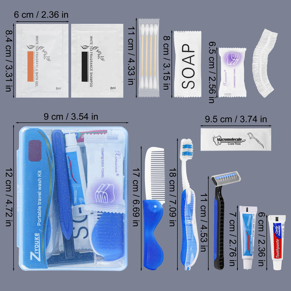 Individually boxed hygiene kit 10-pack packaging.