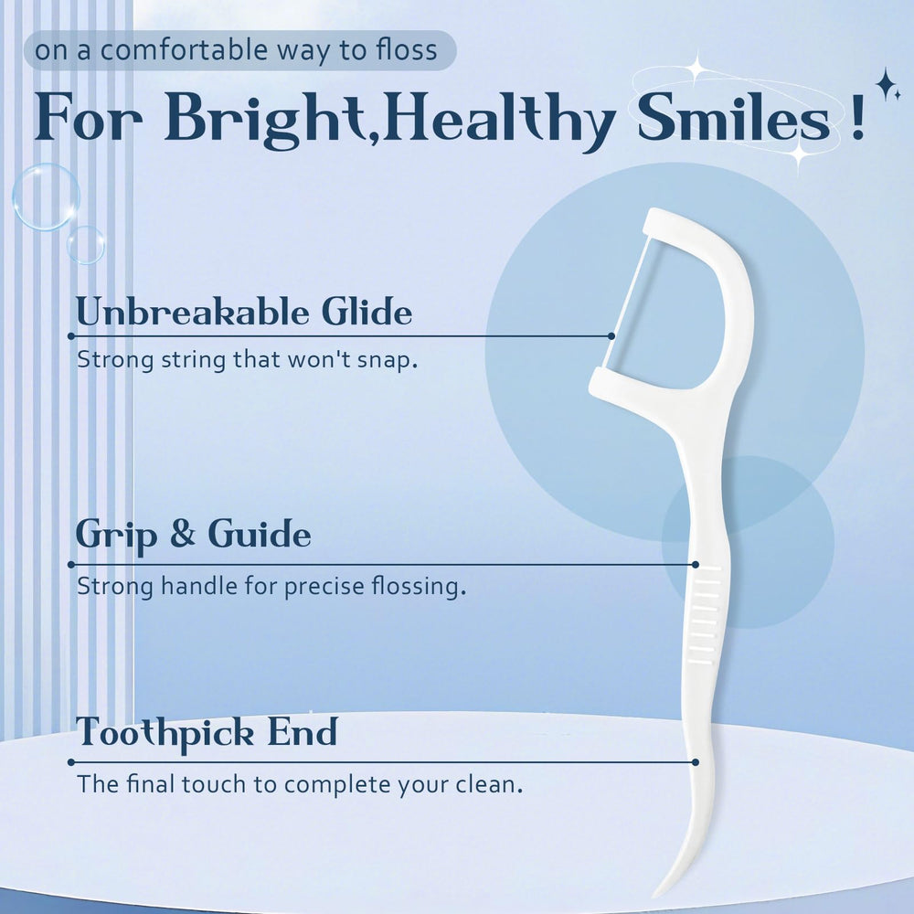 Individually wrapped floss picks in multi-color packaging