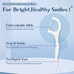 Individually wrapped floss picks in multi-color packaging