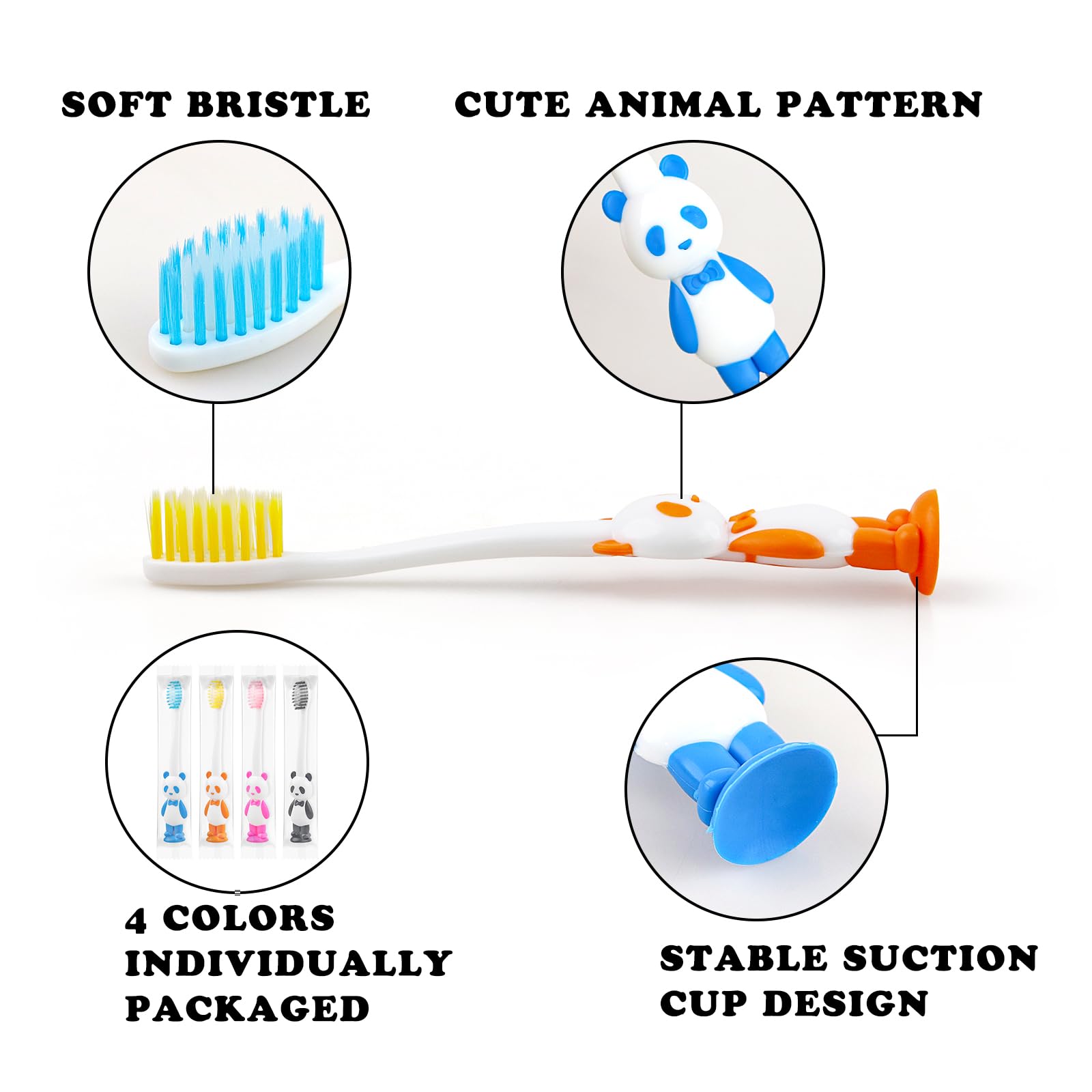 Bulk kids toothbrush pack suitable for home, school, camp, daycare