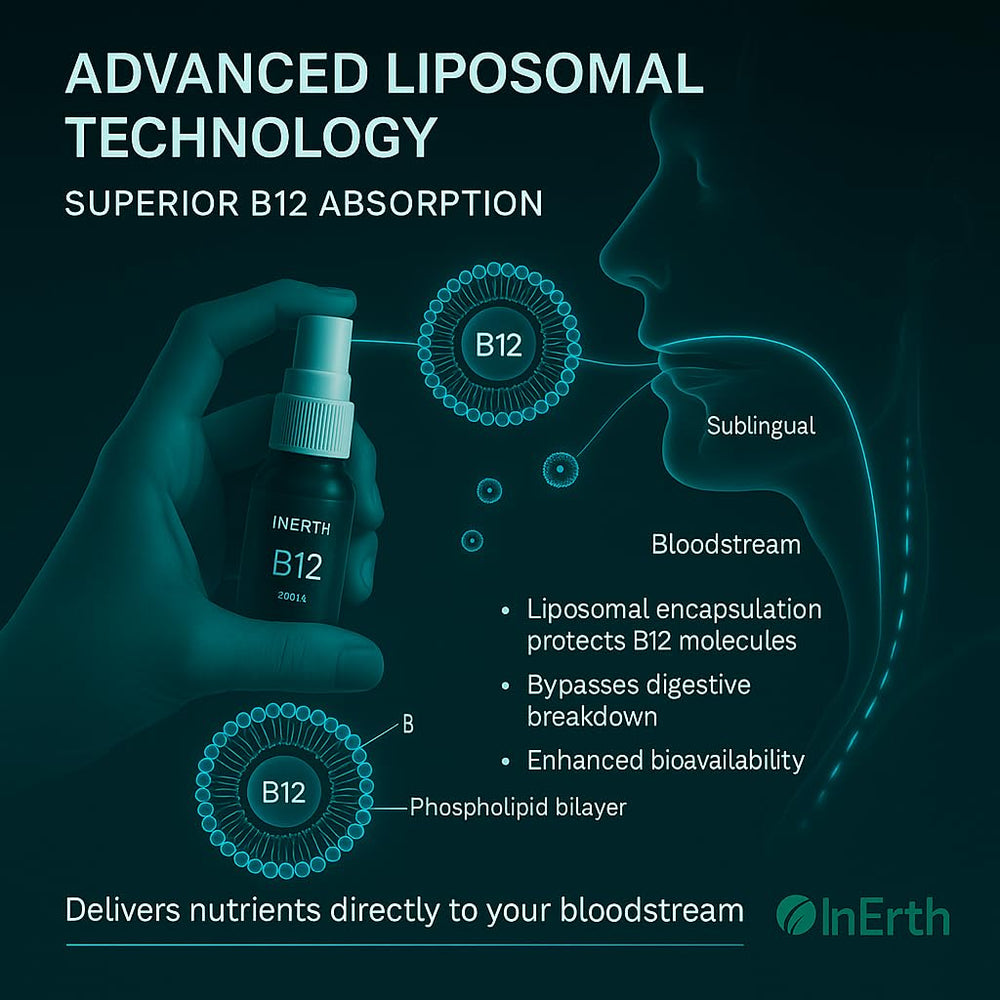 Sublingual application of InErth B12 liquid drops