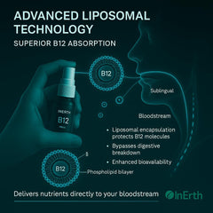 Sublingual application of InErth B12 liquid drops
