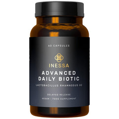 Inessa Daily Biotic bottle and capsules for women's digestive health