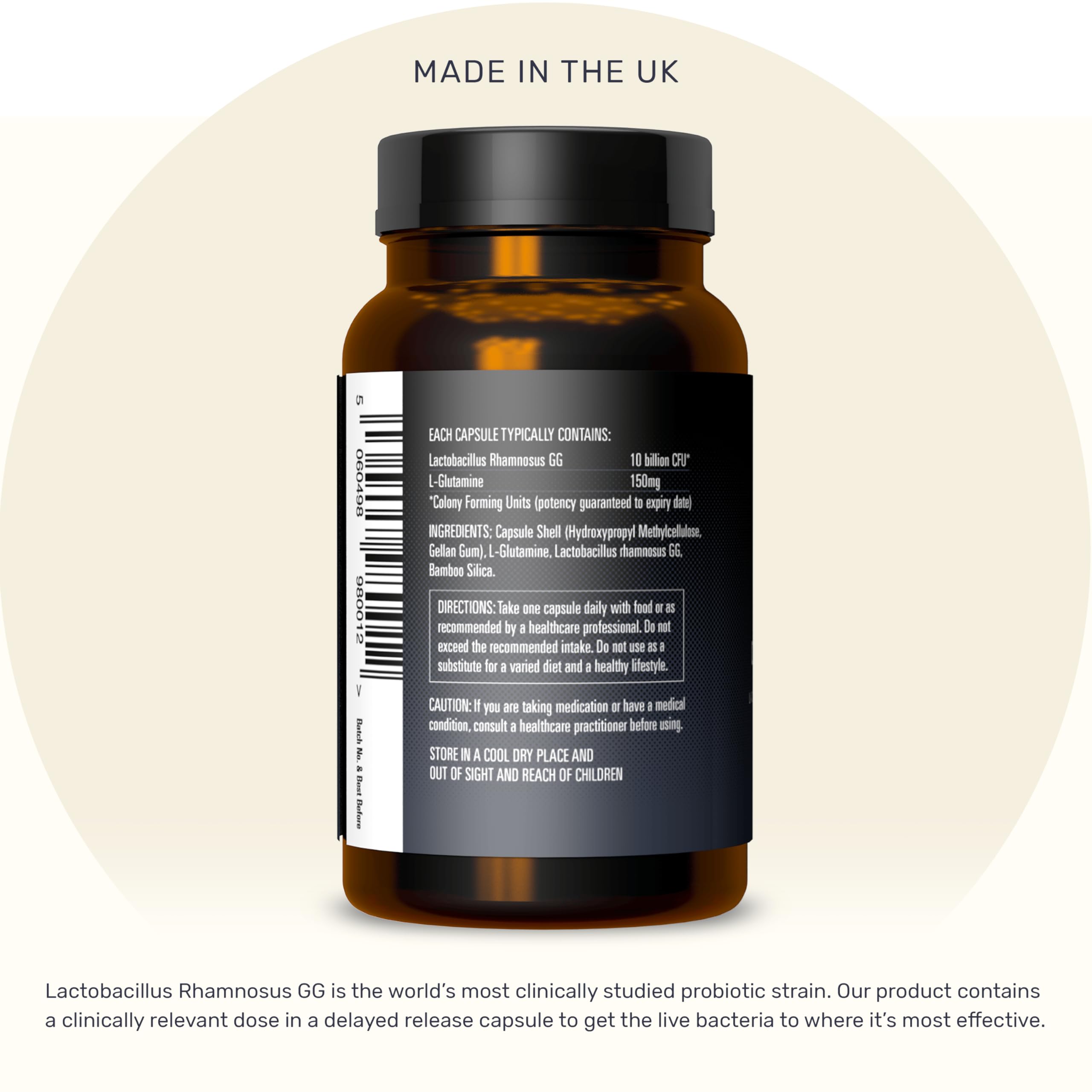 Close-up of delayed-release probiotic capsules