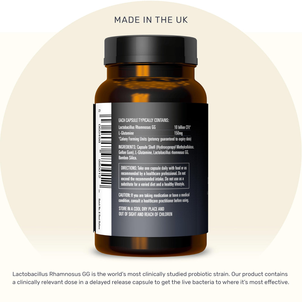 Close-up of delayed-release probiotic capsules