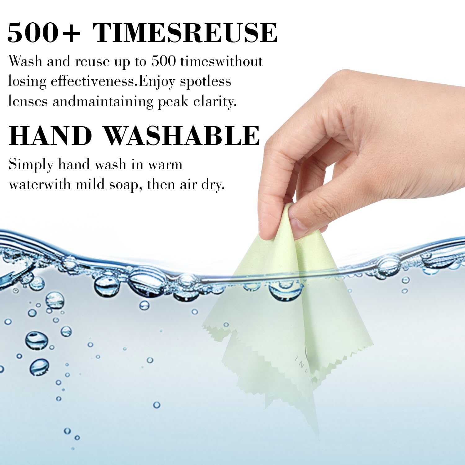 Grey INFICRIME microfiber cloth (7x6 in) for glasses and screens