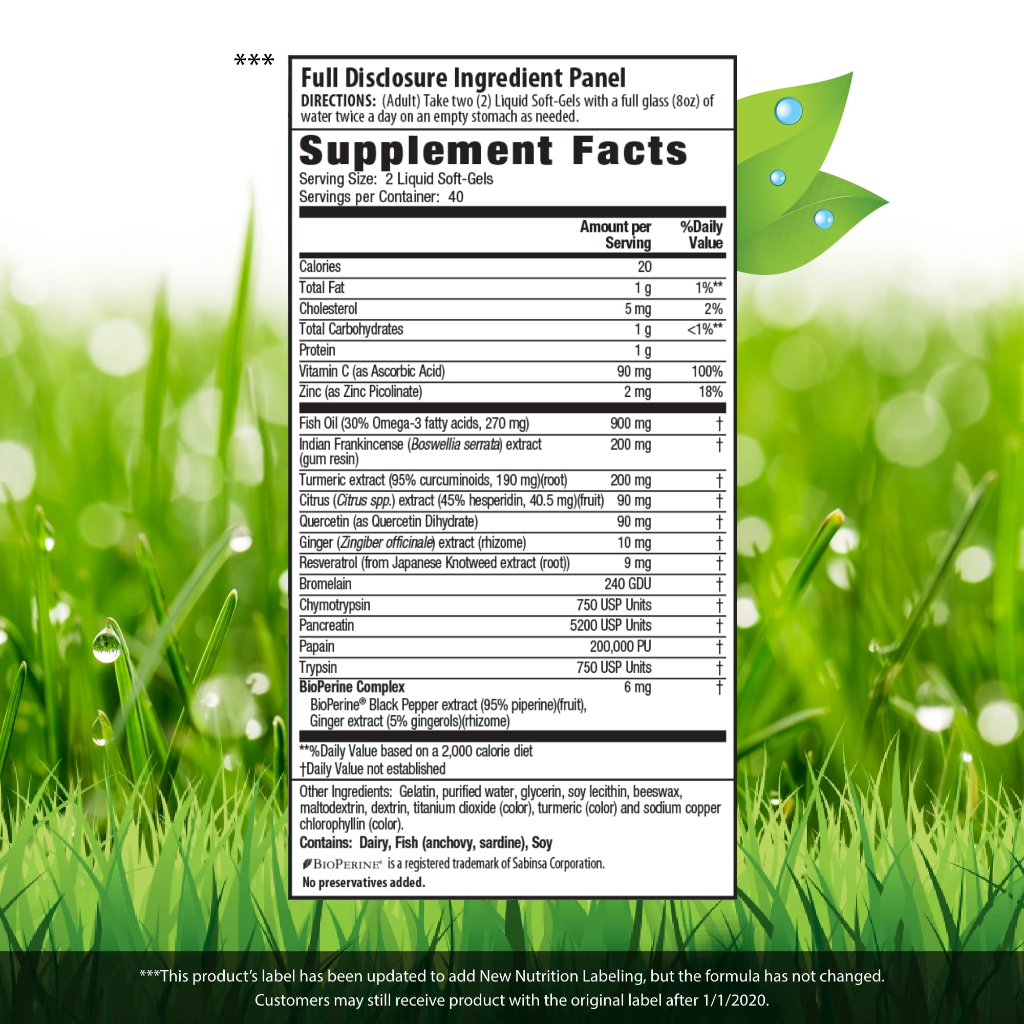 Close-up of Inflamma-Less 80 liquid softgels
