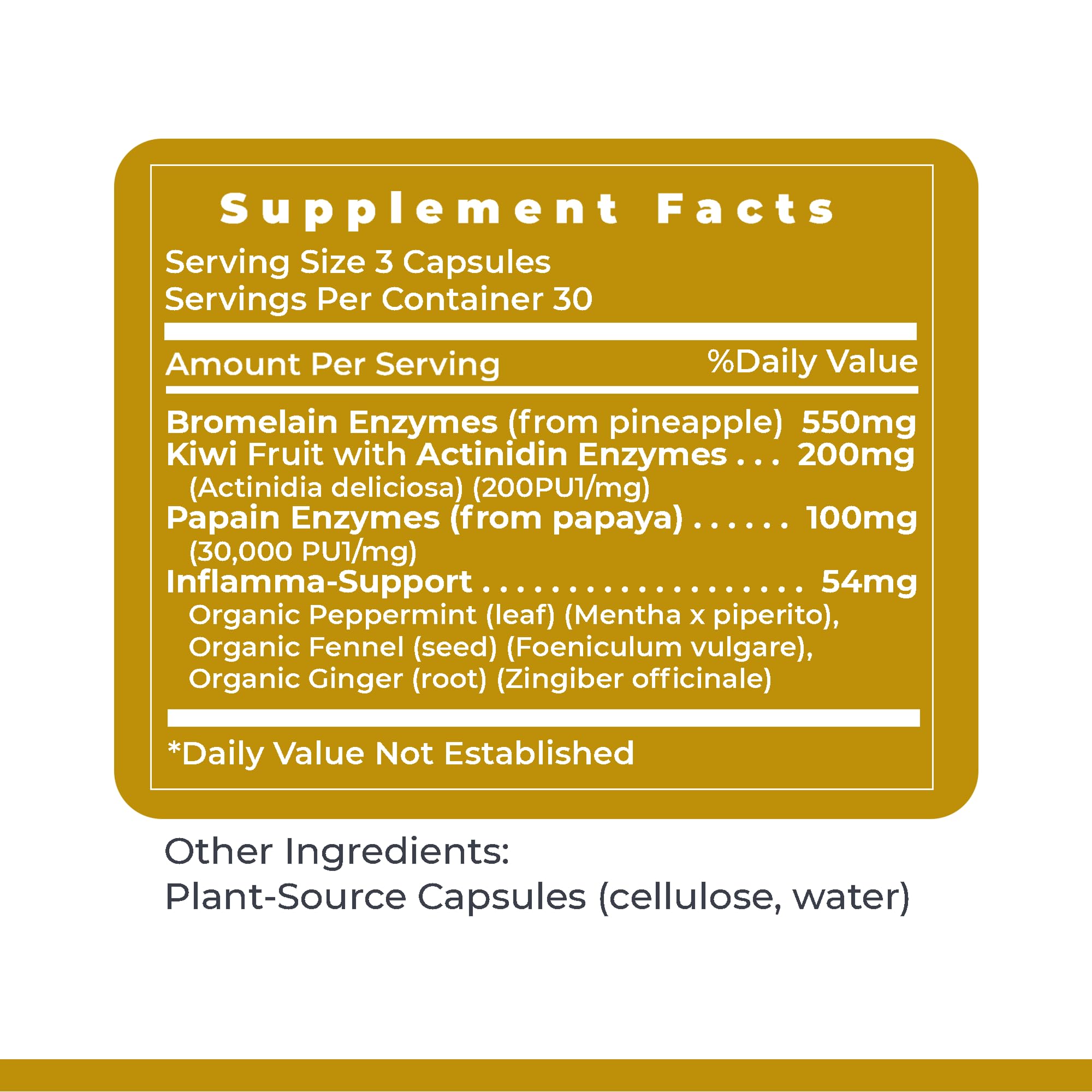 Close-up of Inflammacidin bottle and label