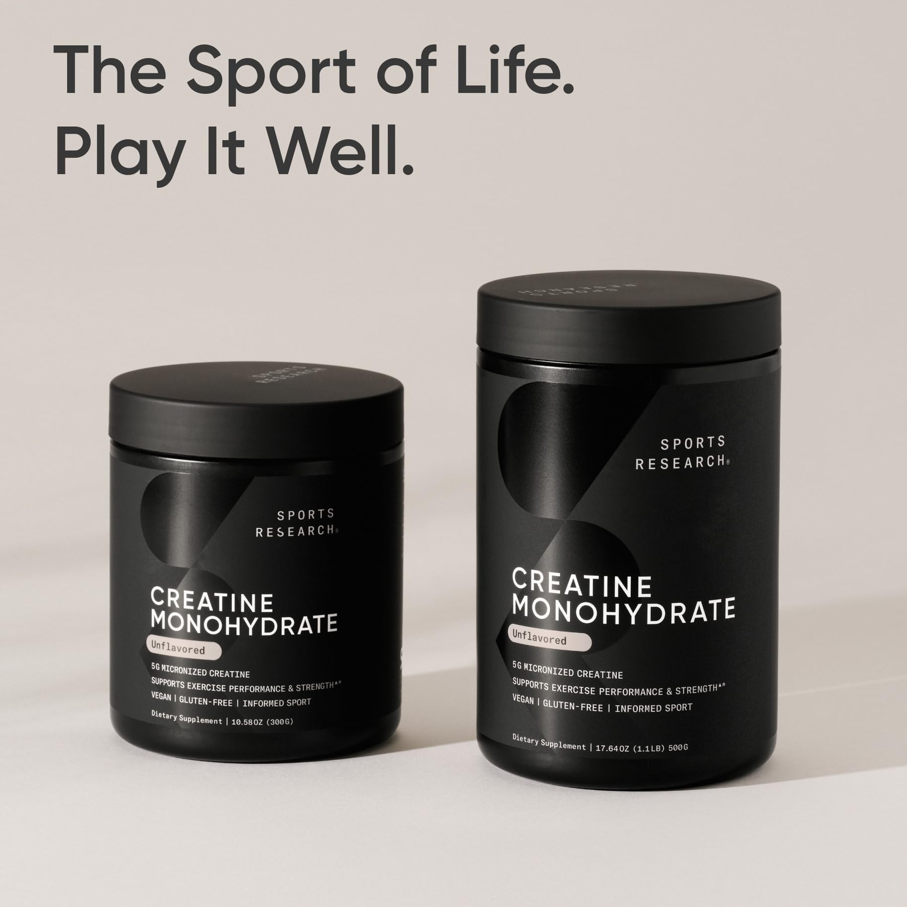 Informed Sport tested vegan and non-GMO creatine label