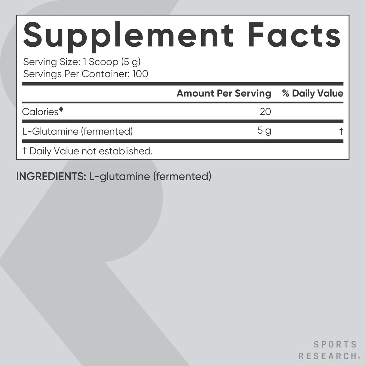 Informed Sport tested seal on L-Glutamine tub