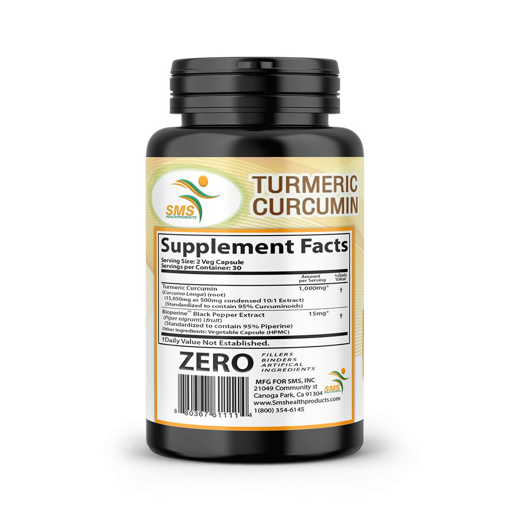 Ingredient list emphasizing curcuminoids