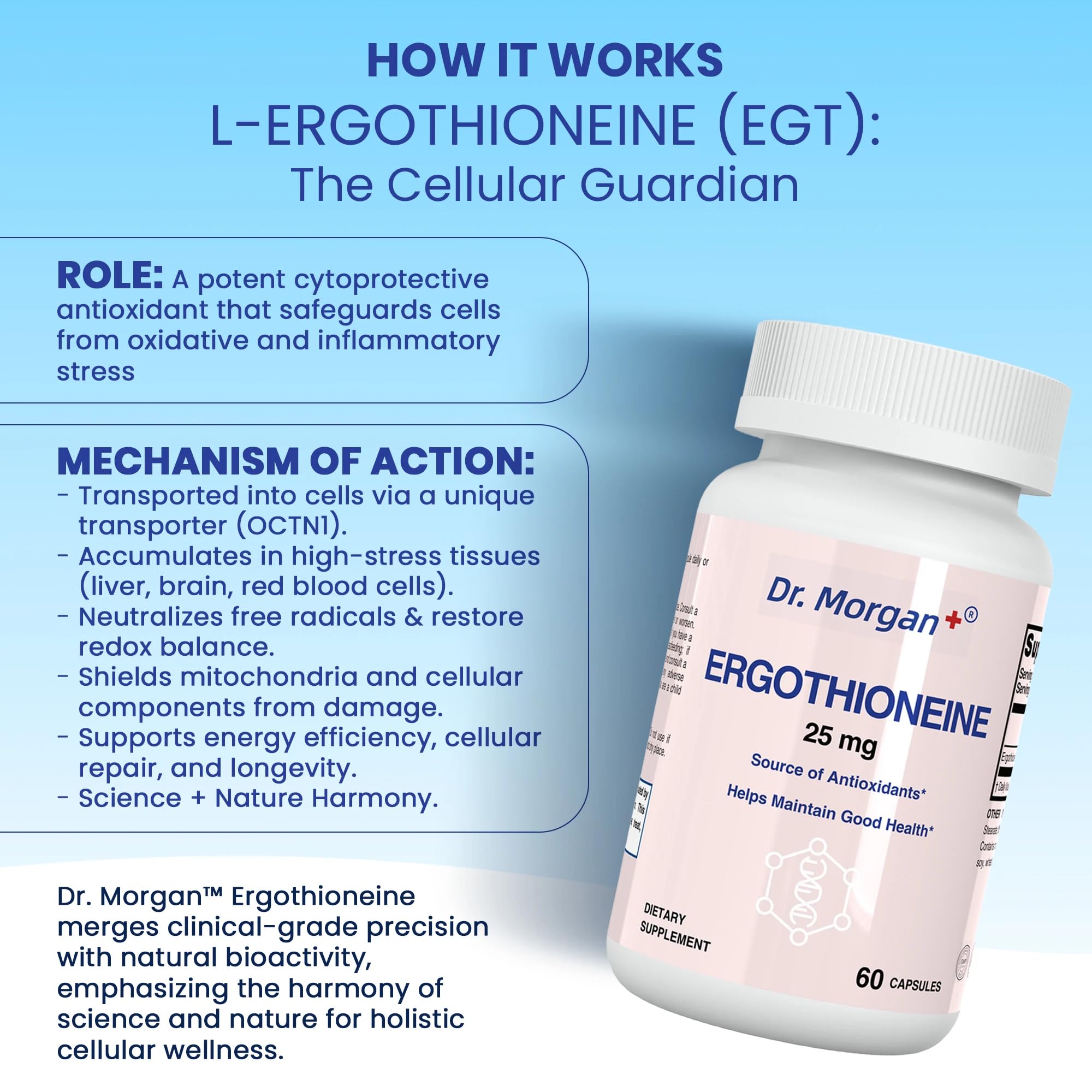 Ingredient label detailing ergothioneine content