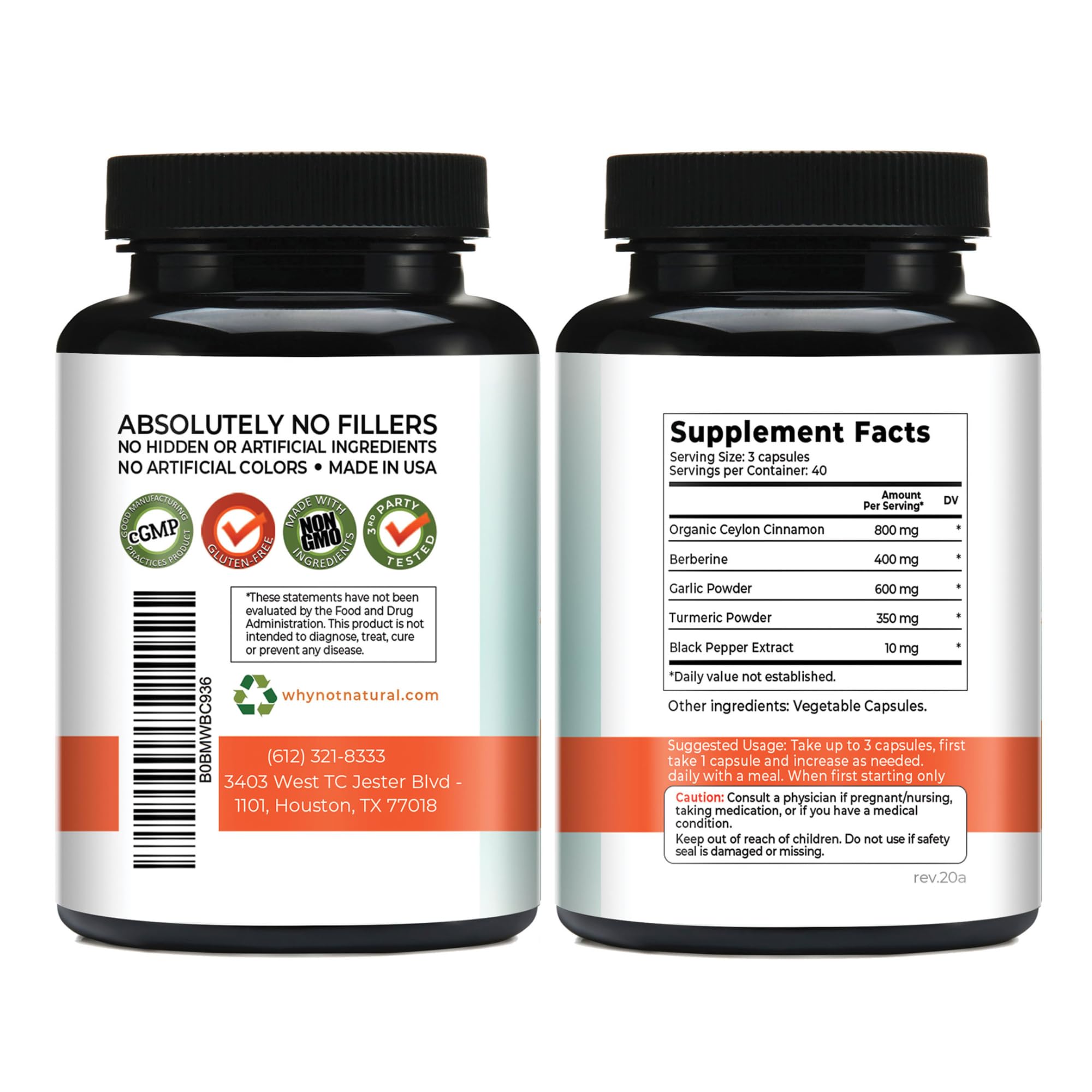 Nutrition facts and ingredients list label
