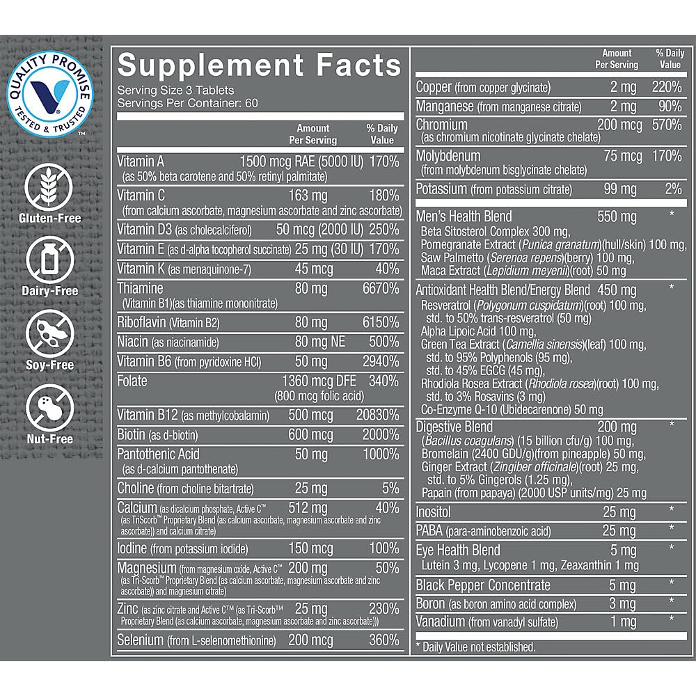 Ingredient highlights: green tea extract, grape seed extract, lutein