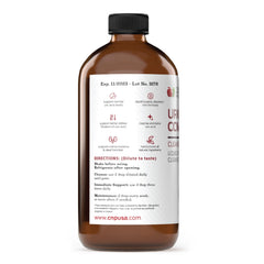 Graphic showing ingredients: apple cider vinegar, tart cherry, beet root, lemon, cinnamon