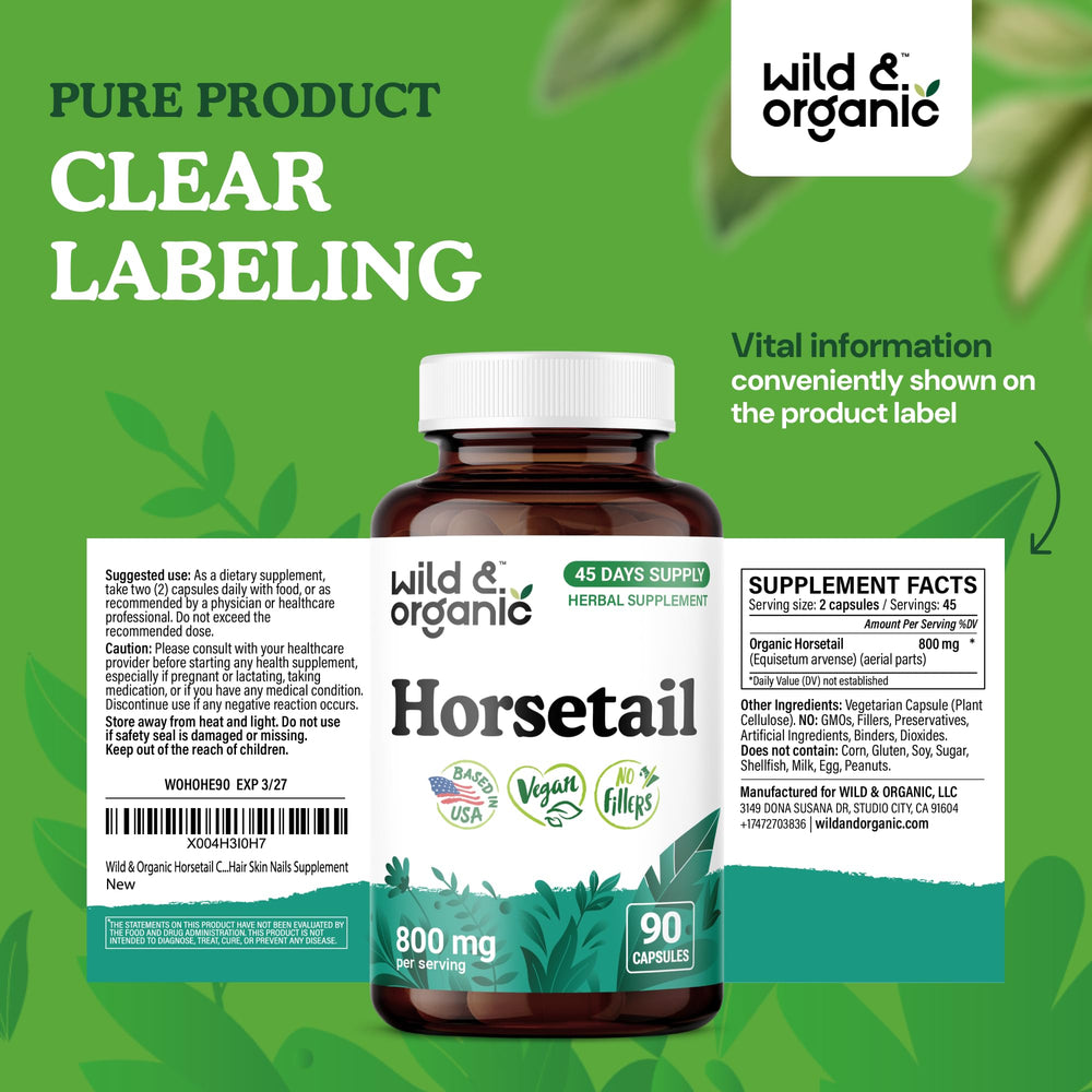 Horsetail extract ingredients and natural sources