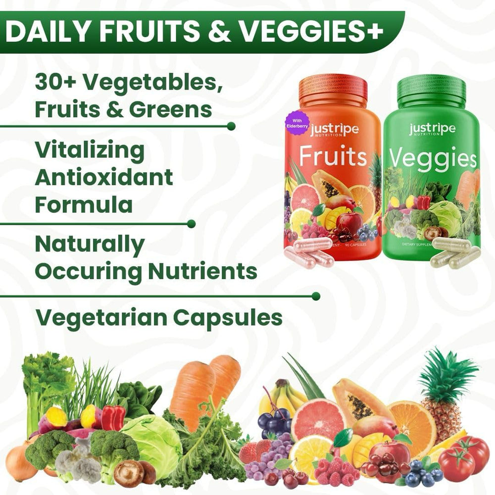 Ingredients panel showing whole-food fruit and vegetable extracts