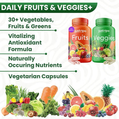 Ingredients panel showing whole-food fruit and vegetable extracts