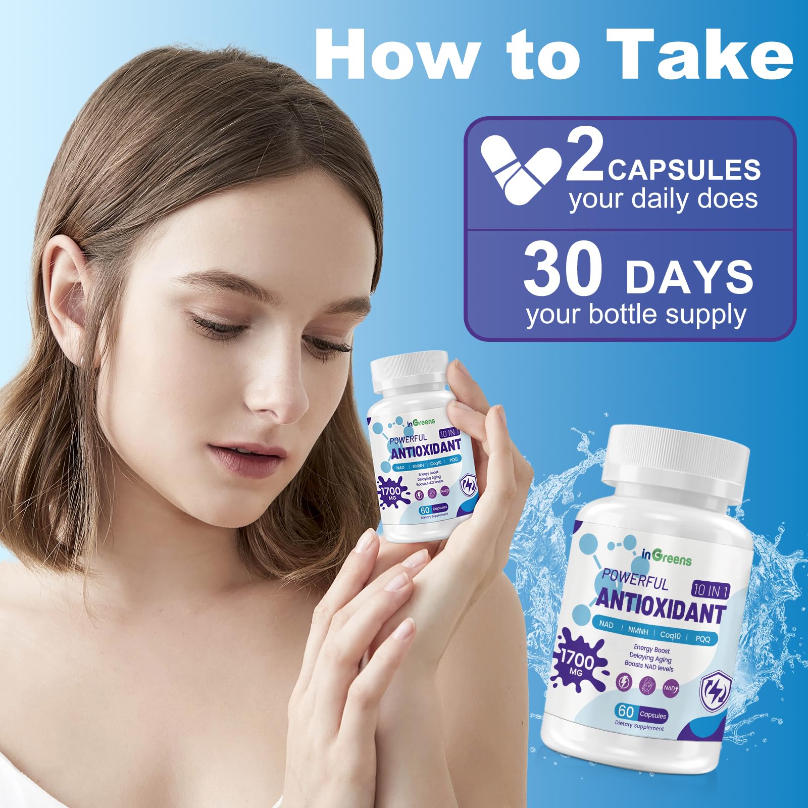 All-natural antioxidants with acai berry and pomegranate