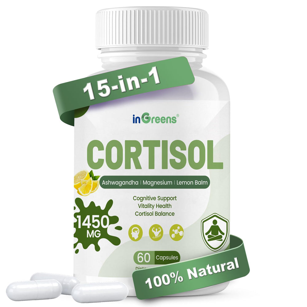 inGreens Cortisol Supplement bottle with label – 60 capsules