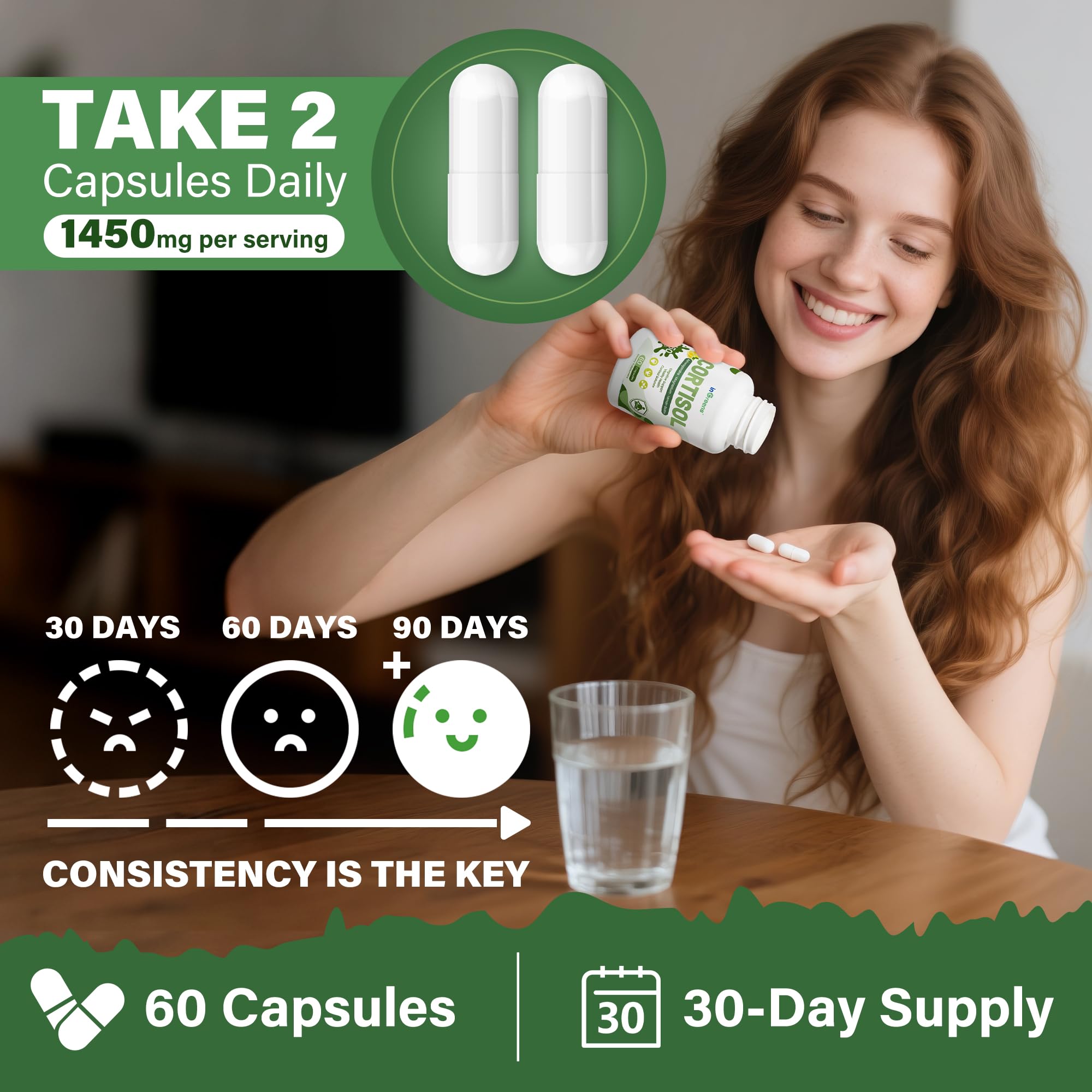 Ingredients panel highlighting phosphatidylserine and B vitamins