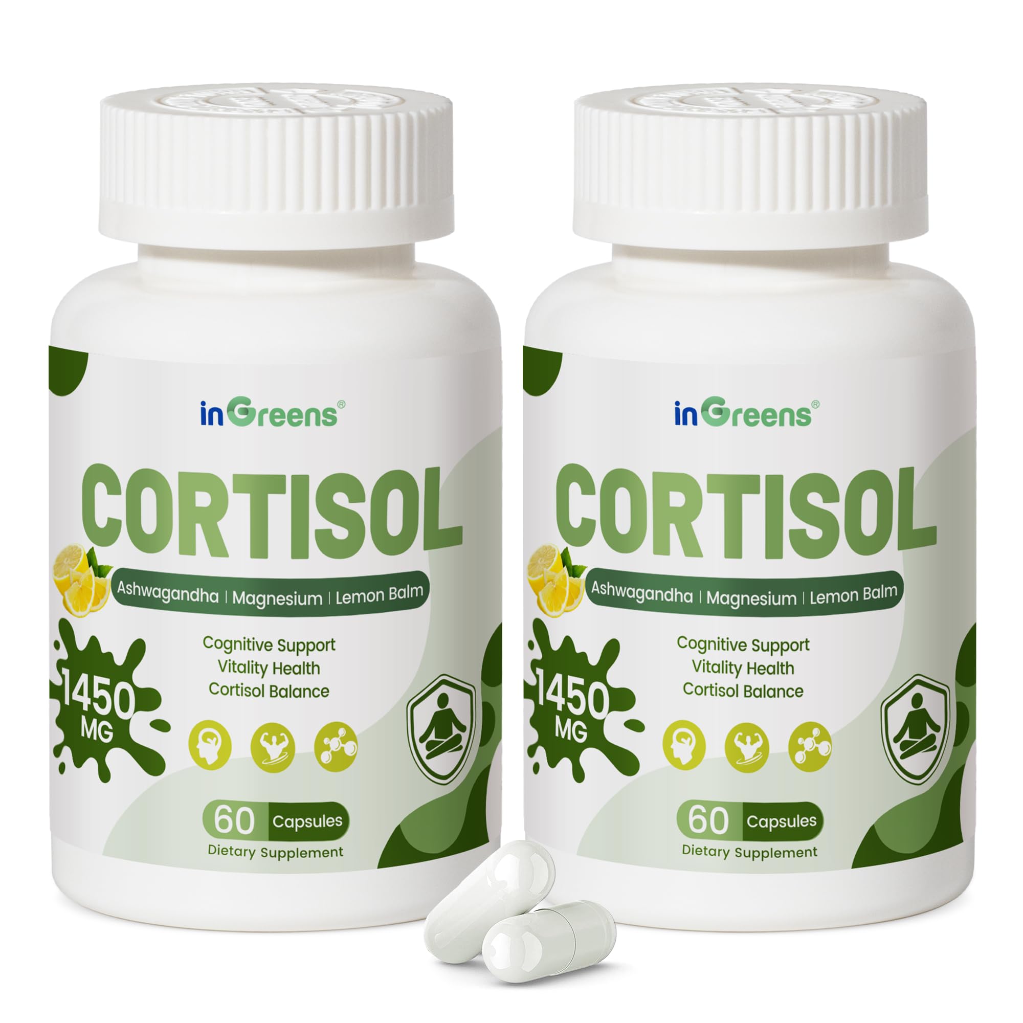 inGreens Cortisol Supplement packaging with bottle