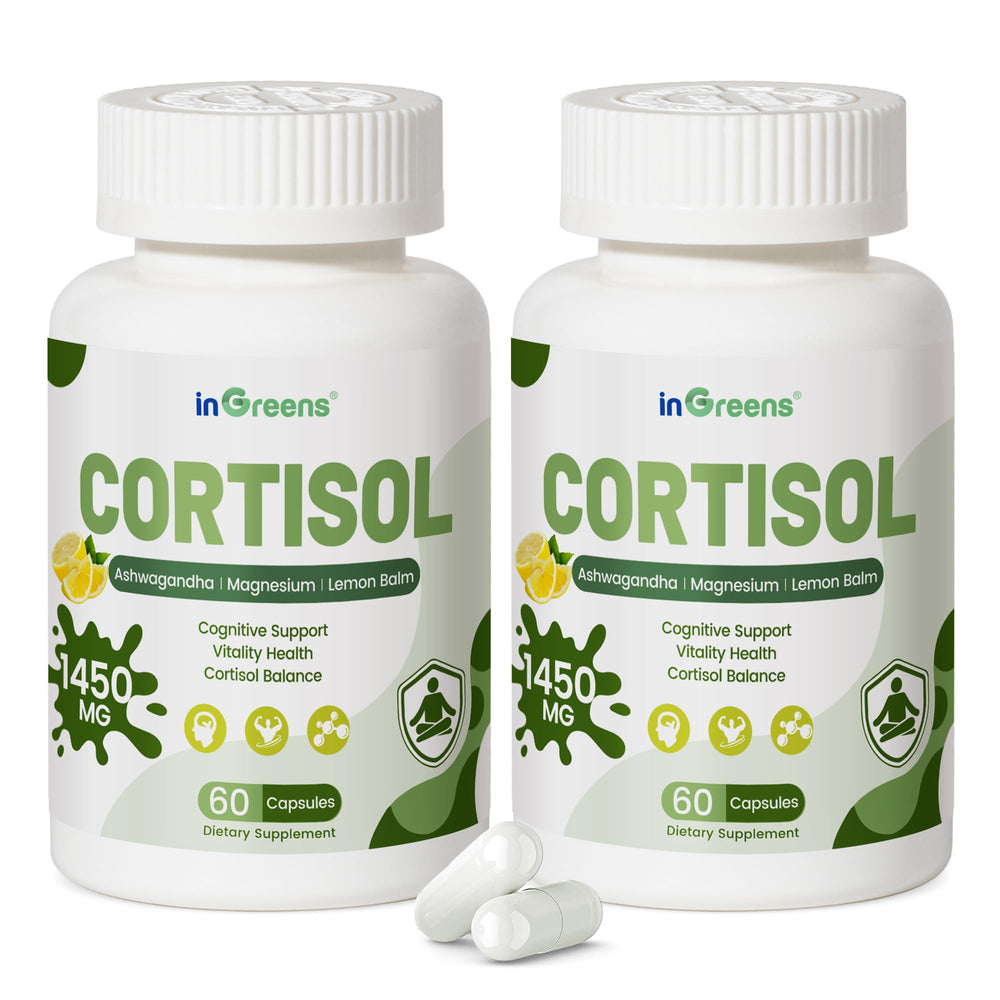 inGreens Cortisol Supplement packaging with bottle