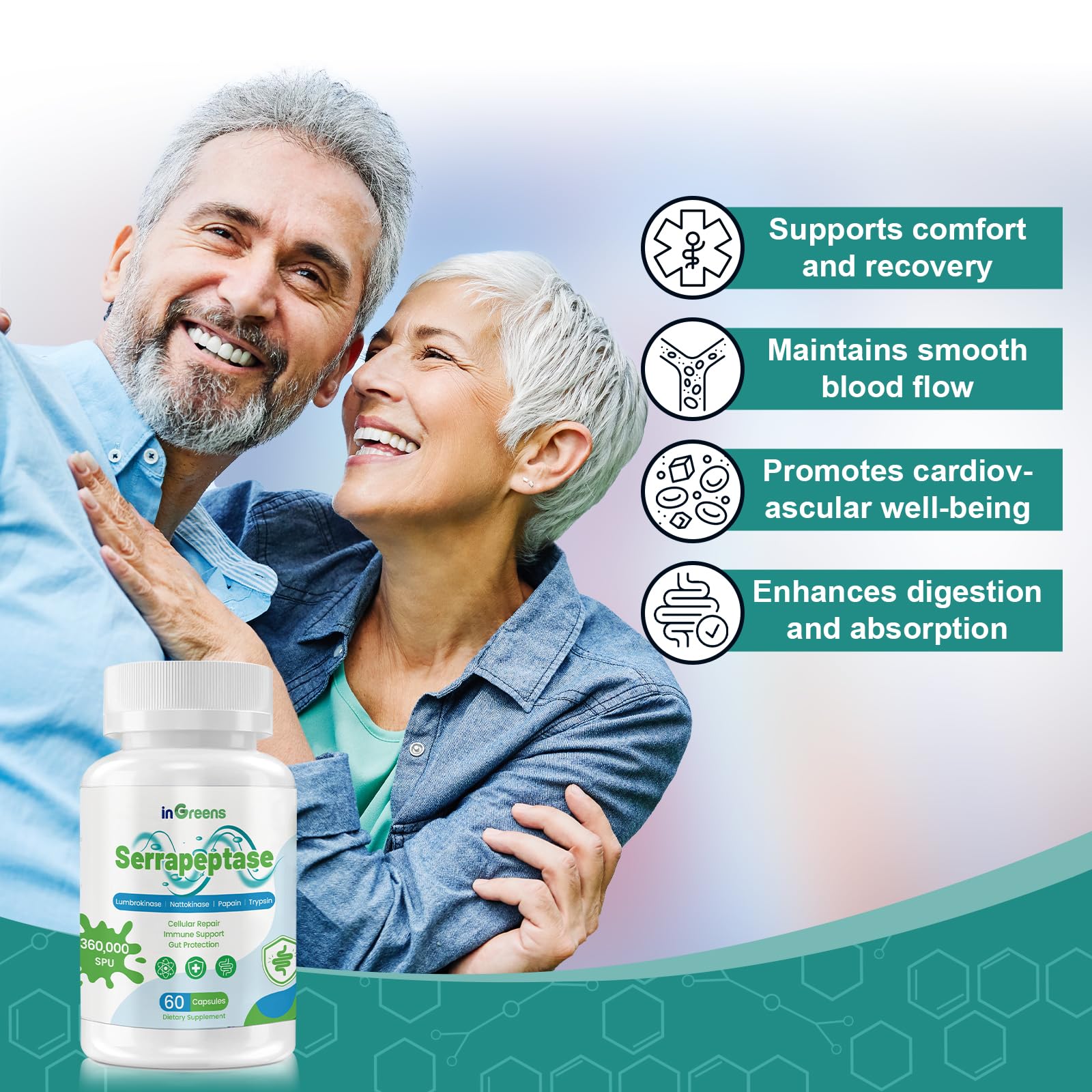 Illustration of Nattokinase and Lumbrokinase enzymes