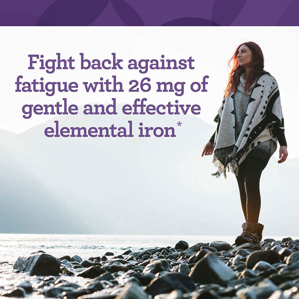 Daily iron tablet shown on white background