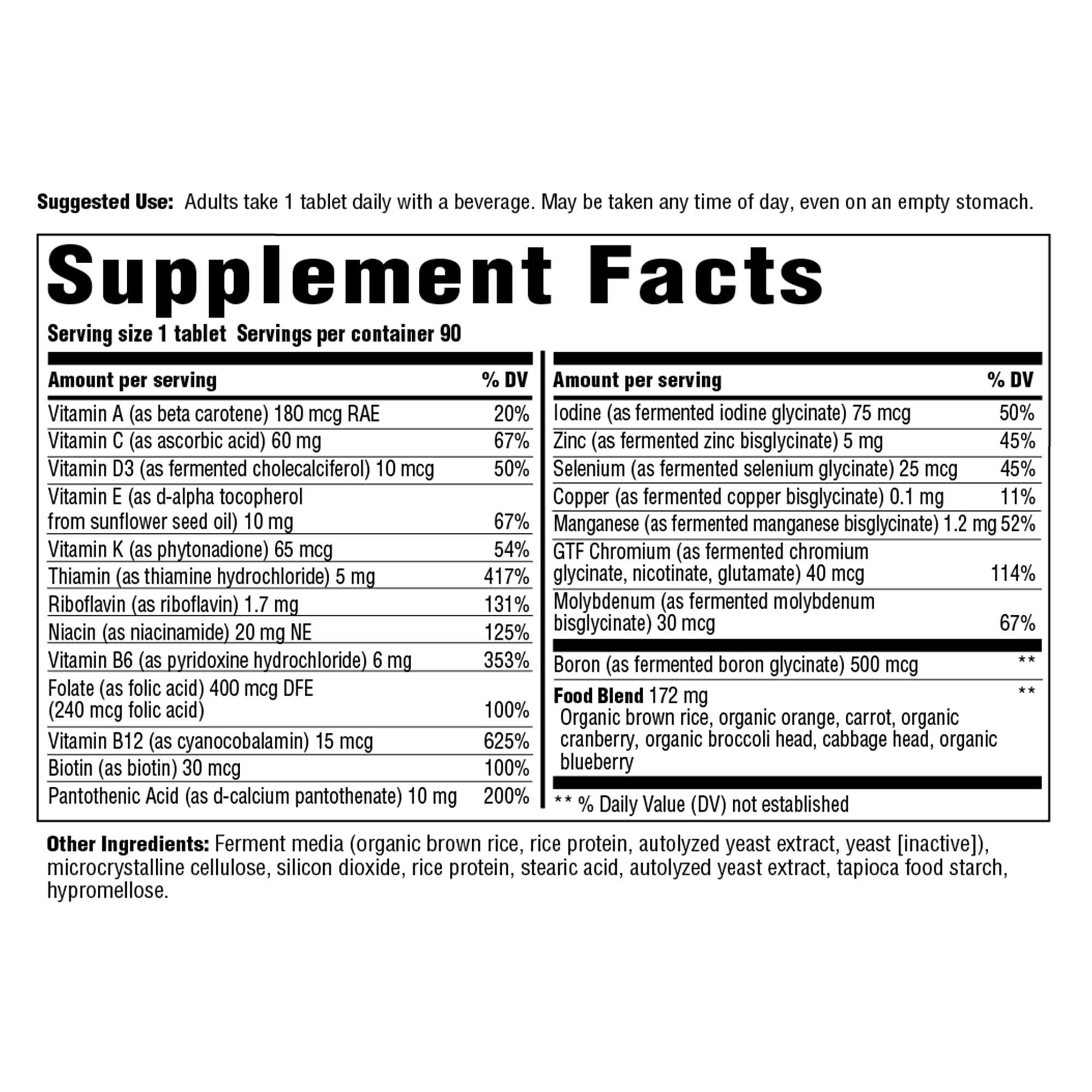 Front view of INNATE Iron-Free Multivitamin bottle