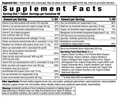 Close-up of a daily multivitamin tablet