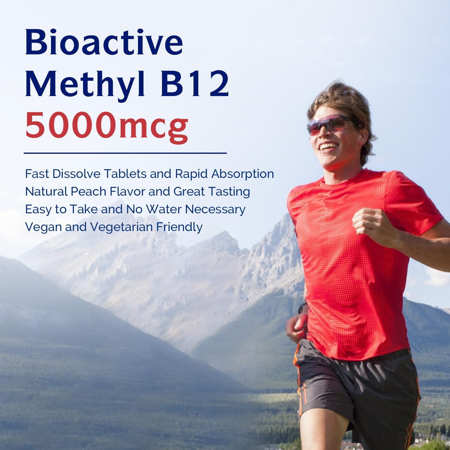 Sublingual B12 tablet dissolving on tongue