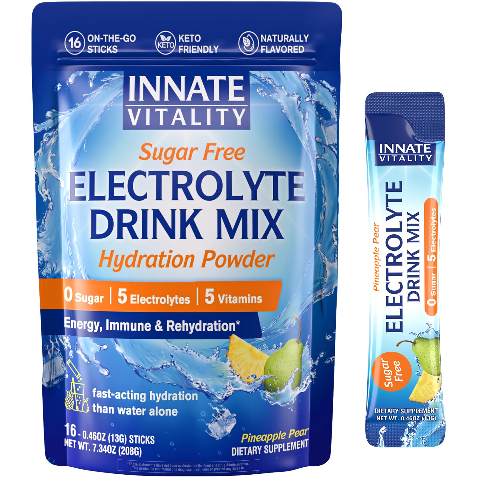 Innate Vitality electrolytes stickpack close-up for quick on-the-go hydration